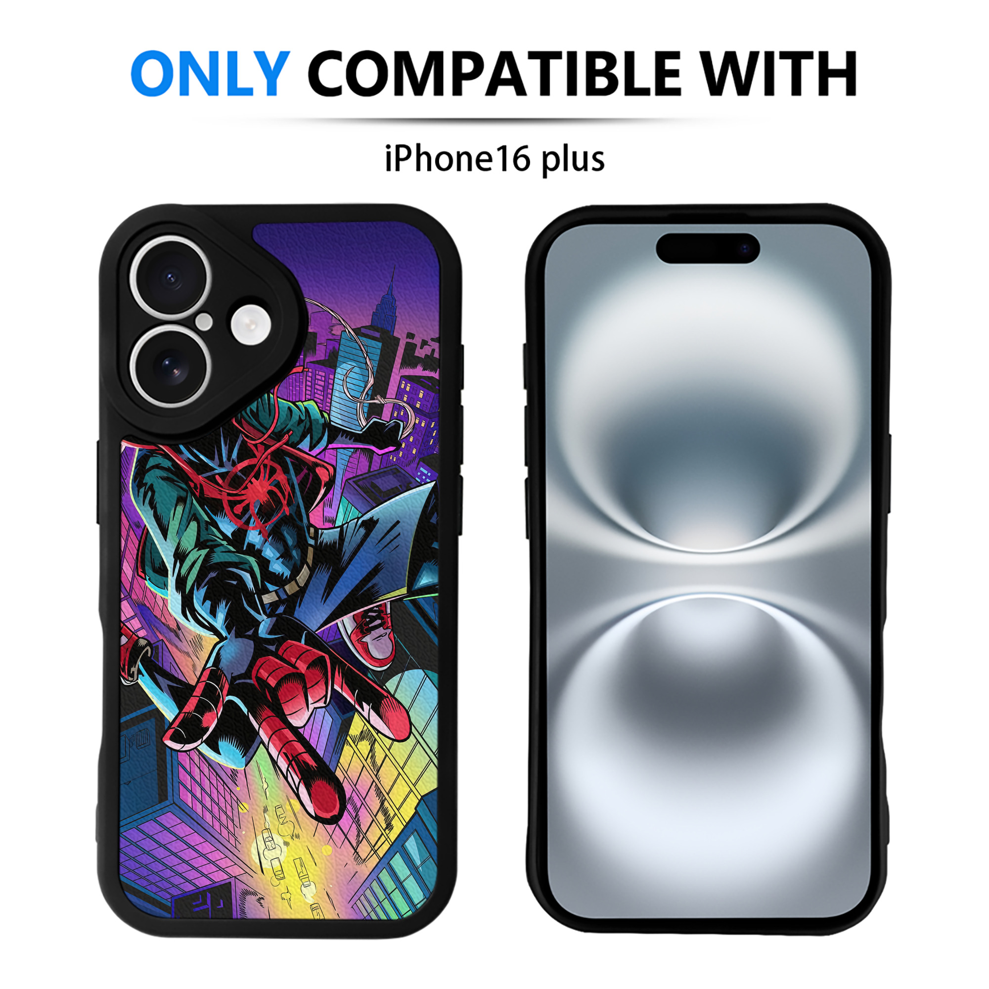 （画像用） Spider Man スパイダーマン 【iPhone 16シリーズ対応】シリコンスマホケース（レザー調） 材質：シリコン